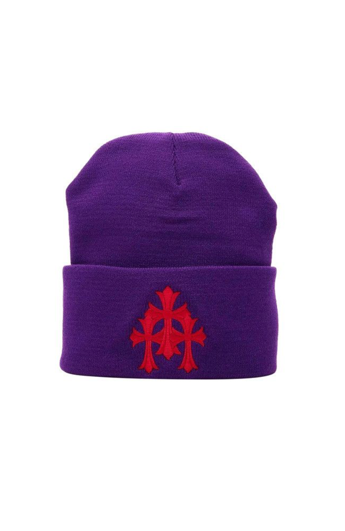 Chrome Hearts Triple Cross Watch Beanie Purple/Red