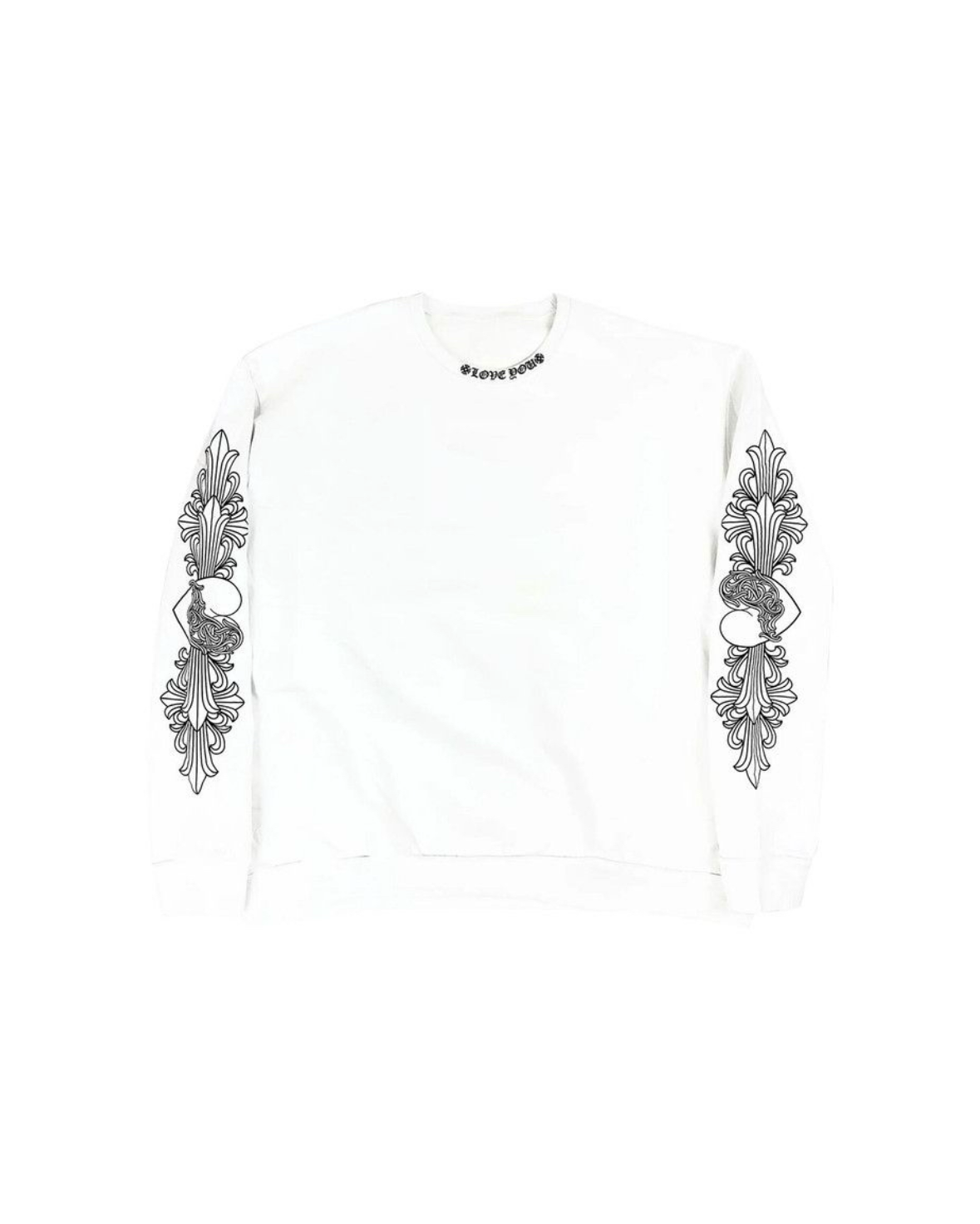 Chrome Hearts Love You Floral Crewneck White