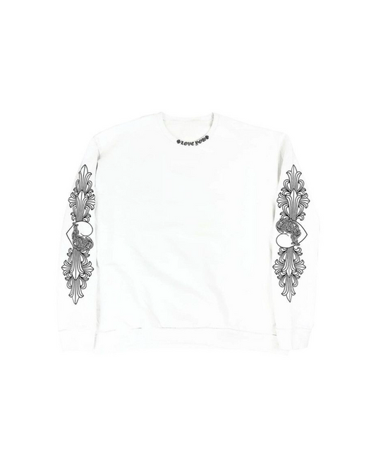 Chrome Hearts Love You Floral Crewneck White