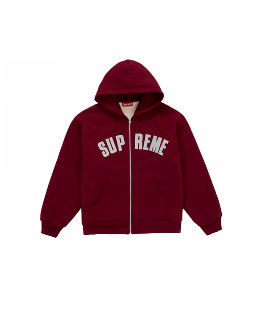 Supreme Arc Logo Thermal Zip-Up Cardinal