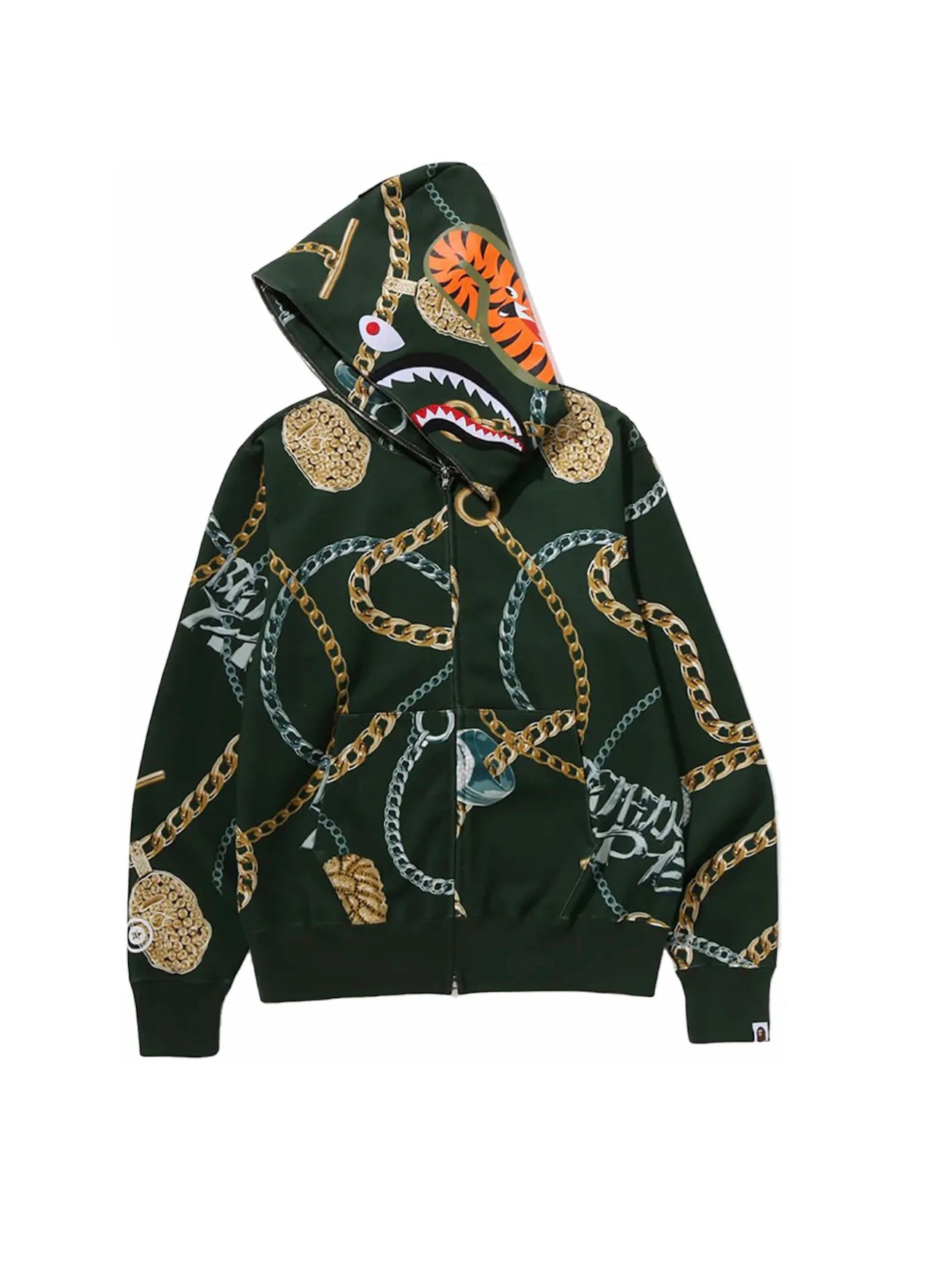 Bape Jewels Shark Full Zip Up Green