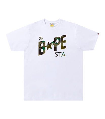 Bape Sta 1st Camo Logo T-Shirt White Green