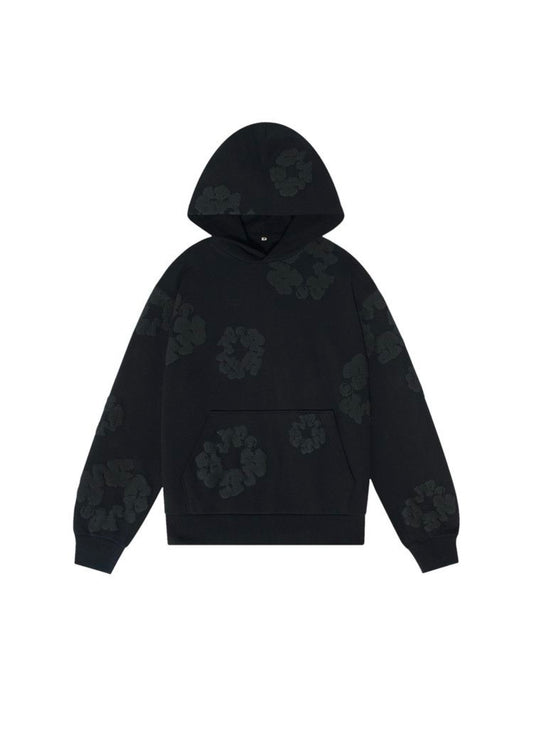 Denim Tears Cotton Wreath Hoodie Monochrome Black