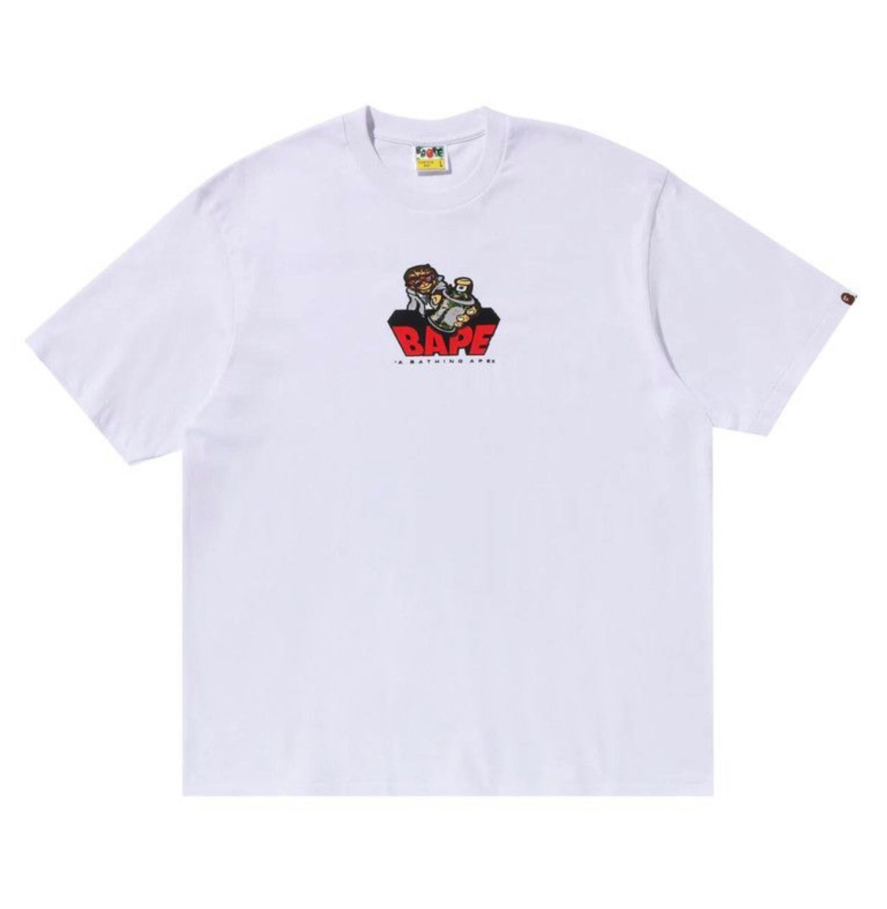Bape Graffiti Logo Relaxed Fit T-Shirt White