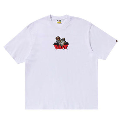 Bape Graffiti Logo Relaxed Fit T-Shirt White