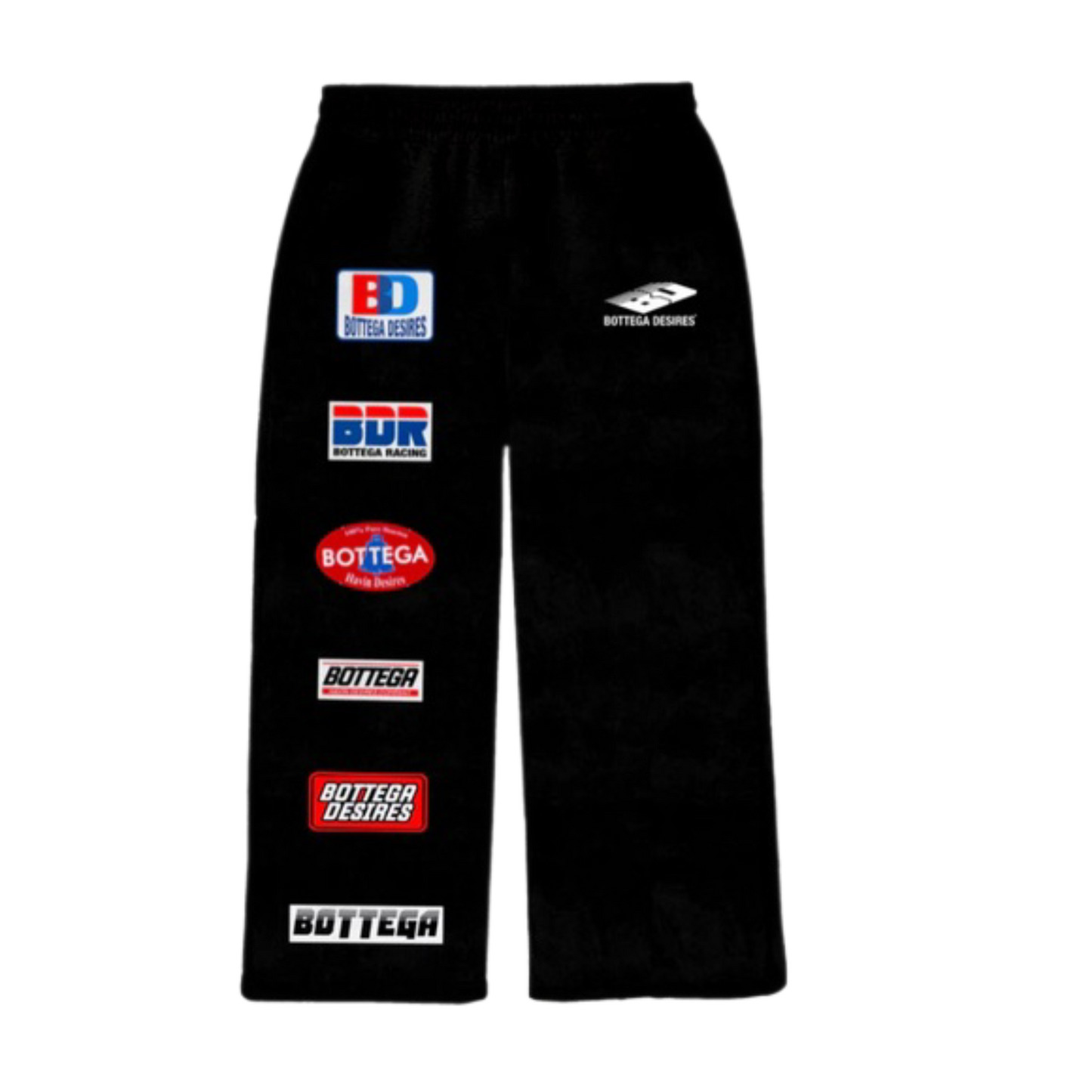 Bottega Desires Patches Sweatpants Black