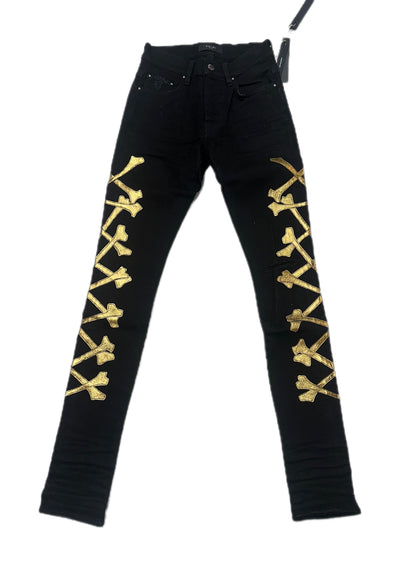 Amiri Jeans Bones Black/Gold