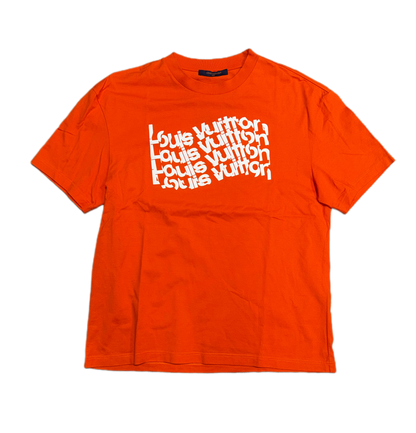 Louis Vuitton Graphic Print T-Shirt Orange (PREOWNED)