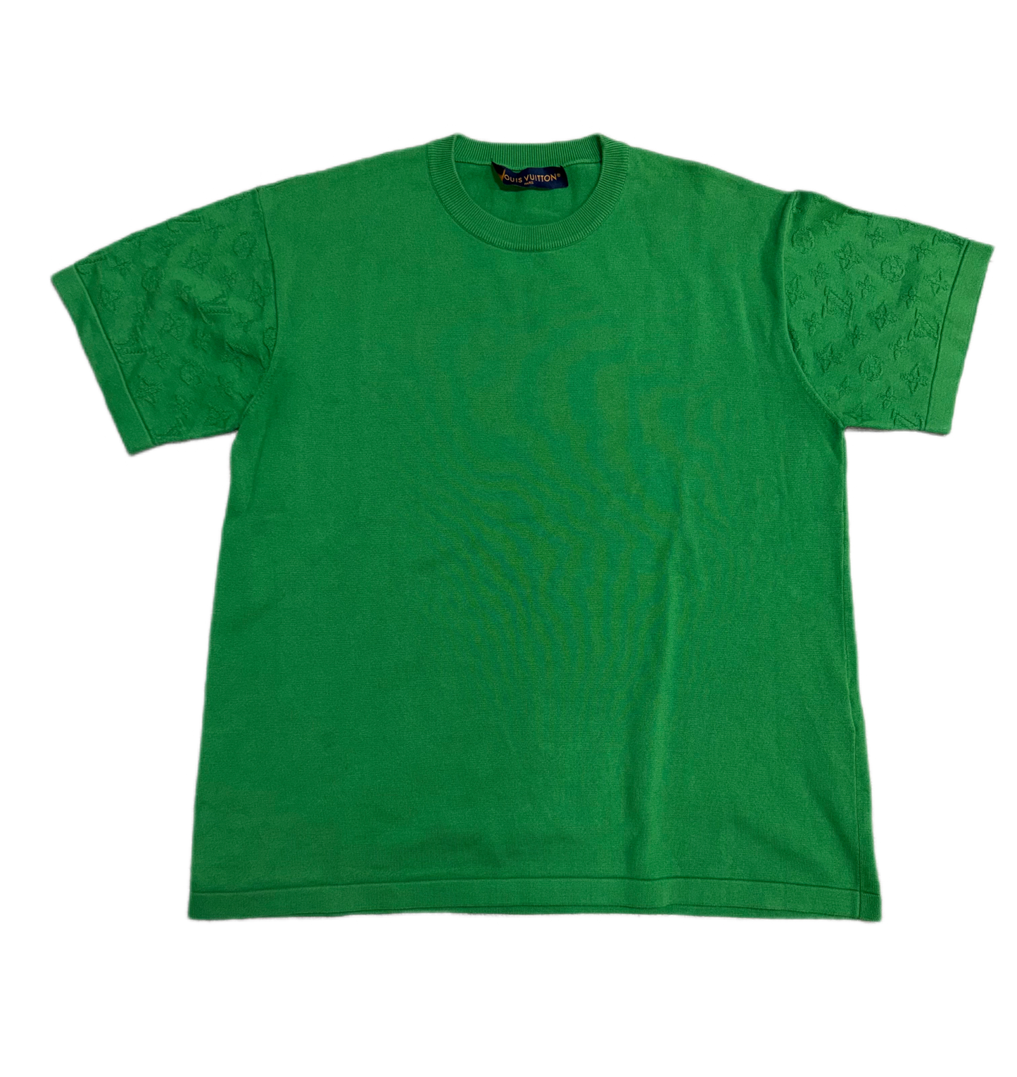 Louis Vuitton Embossed Logo Knit  T-Shirt Green (PREOWNED)