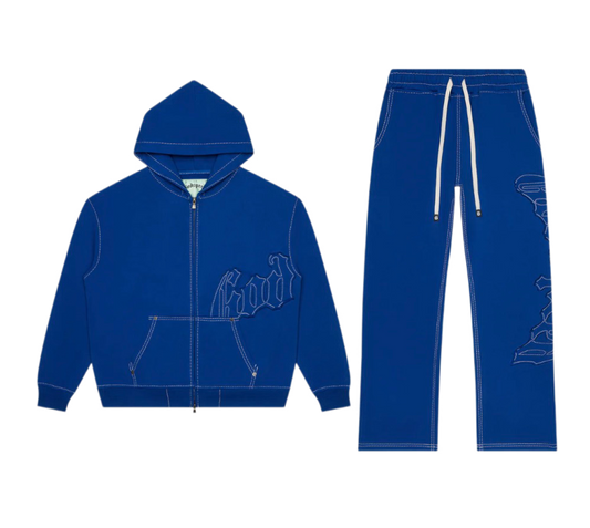 Godspeed OG Logo Stitched Sweatsuit Blue
