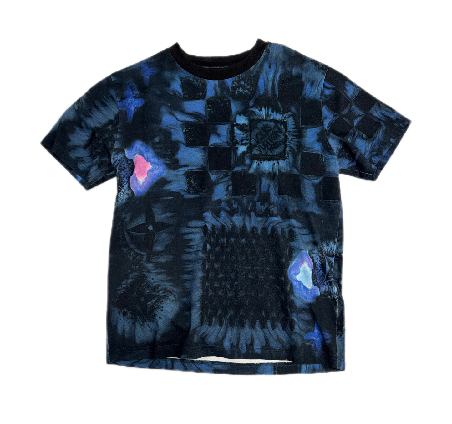 Louis Vuitton Salt Damier Print T-Shirt Black/Blue (PREOWNED)