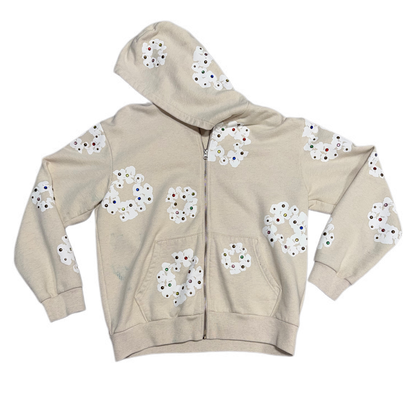 Denim Tears Rhinestone Zip-Up Oatmeal (PREOWNED)