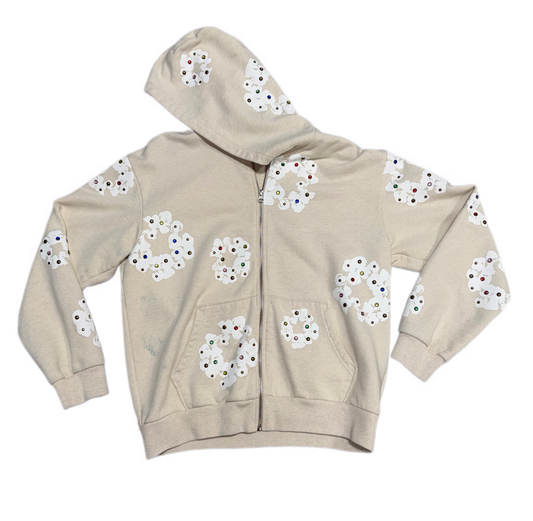 Denim Tears Rhinestone Zip-Up Oatmeal (PREOWNED)