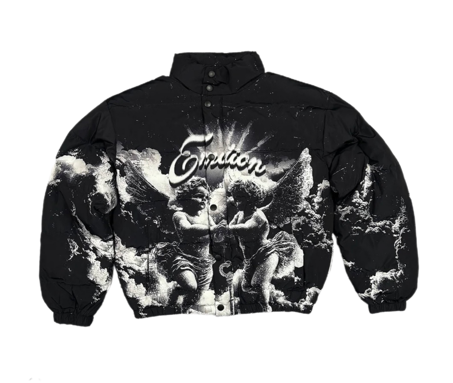 Mixed Emotion Cloud Puffer Jacket Black