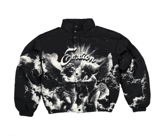 Mixed Emotion Cloud Puffer Jacket Black