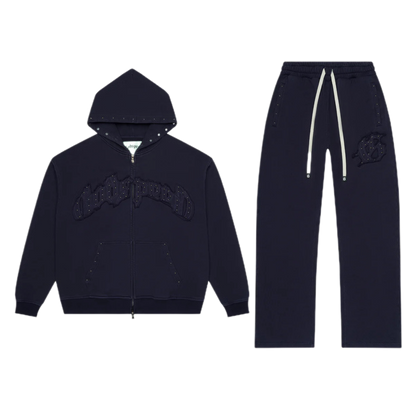 Godspeed Symmetric Studded Sweatsuit Navy