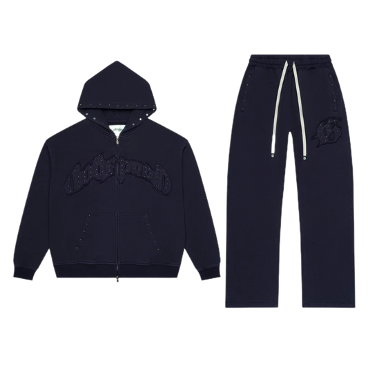 Godspeed Symmetric Studded Sweatsuit Navy