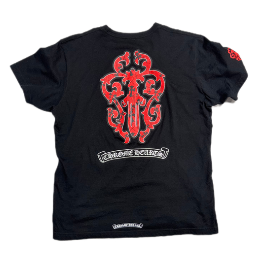 Chrome Hearts Dagger T-Shirt Black/Red (PREOWNED)
