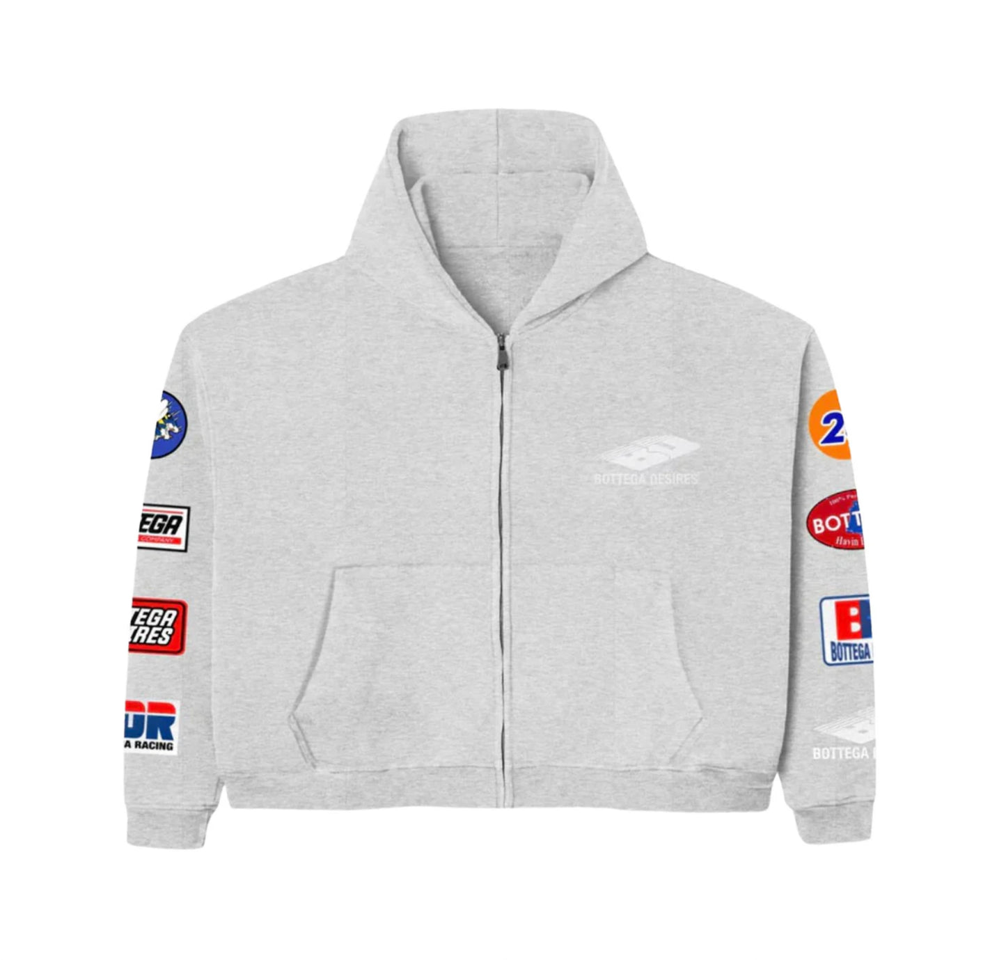 Bottega Desires Patches Zip-Up Grey