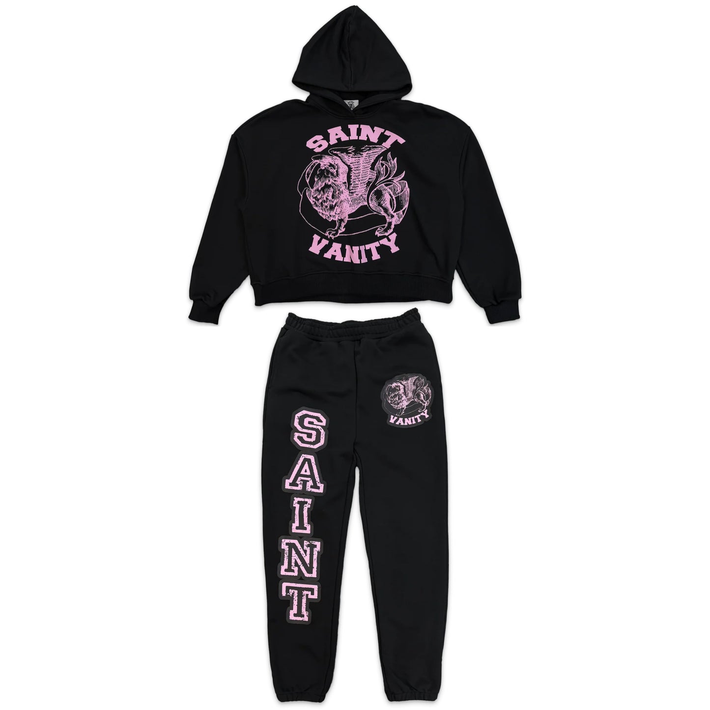 Saint Vanity Griffin Sweatsuit Black/Pink