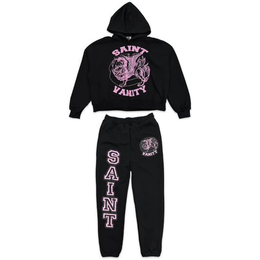Saint Vanity Griffin Sweatsuit Black/Pink