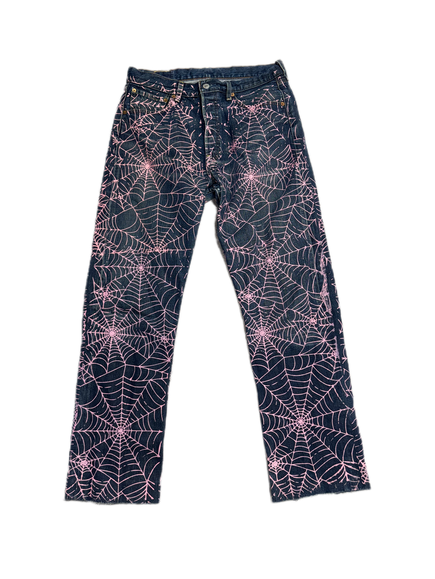 Sp5der Pink Web Jeans Blue (PREOWNED)