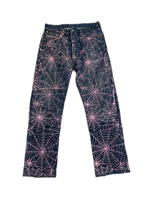 Sp5der Pink Web Jeans Blue (PREOWNED)