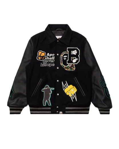 Bape Varsity Jacket Black