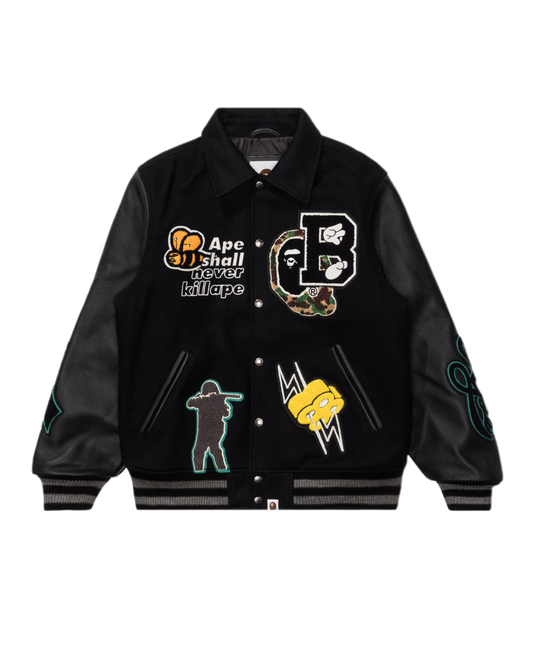 Bape Varsity Jacket Black