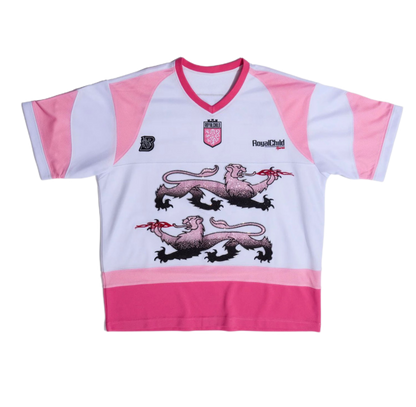 Birth Of Royal Child Double Lion Rhinestone Jersey Pink