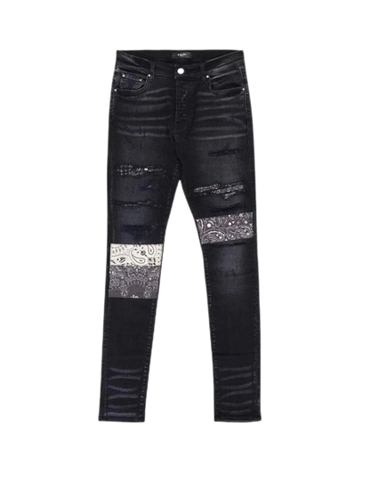 Amiri Jeans Vintage Bandana Artpatch Aged Black