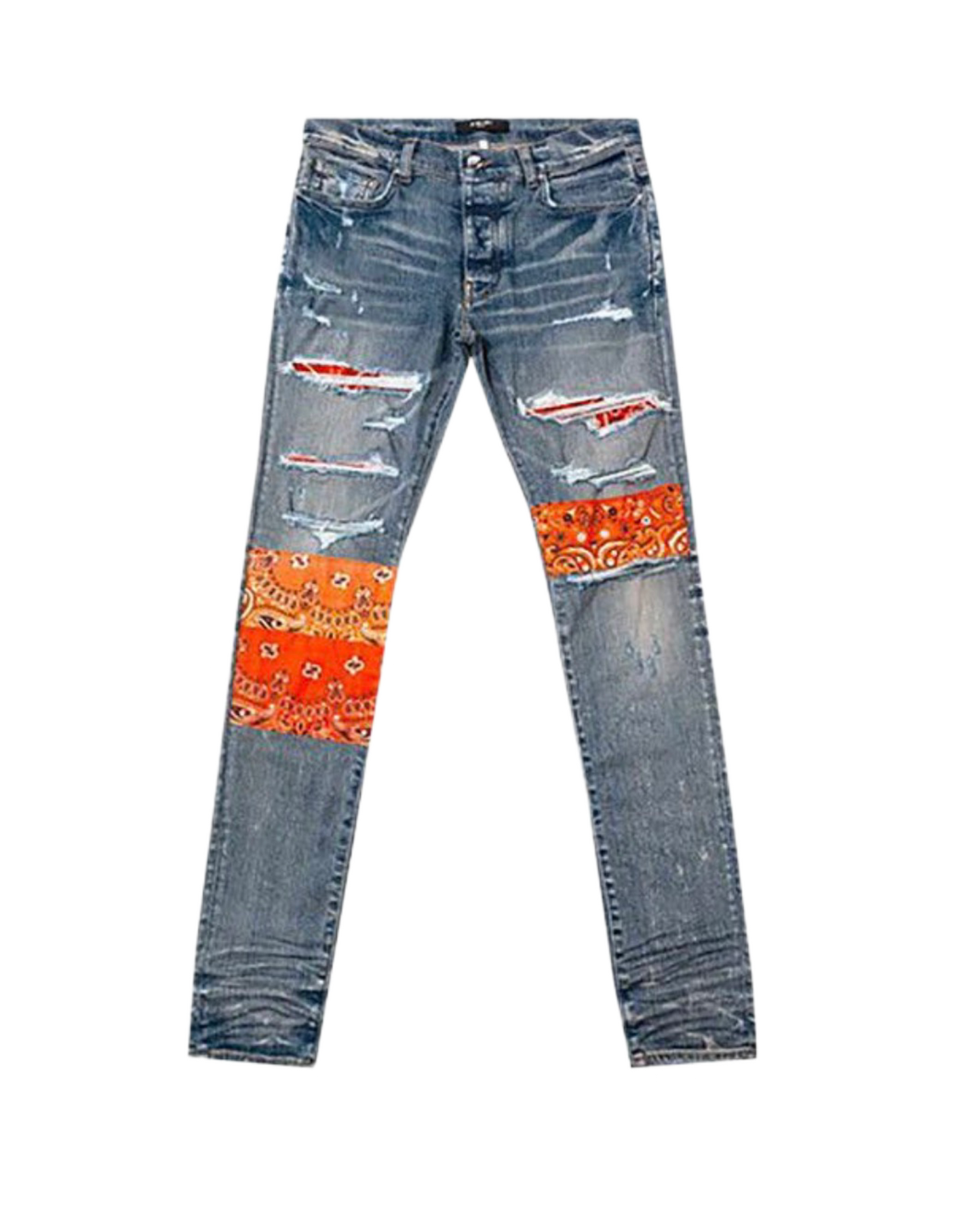 Amiri Jeans Vintage Bandana Artpatch Clay Indigo