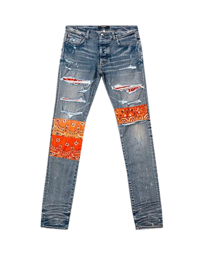 Amiri Jeans Vintage Bandana Artpatch Clay Indigo