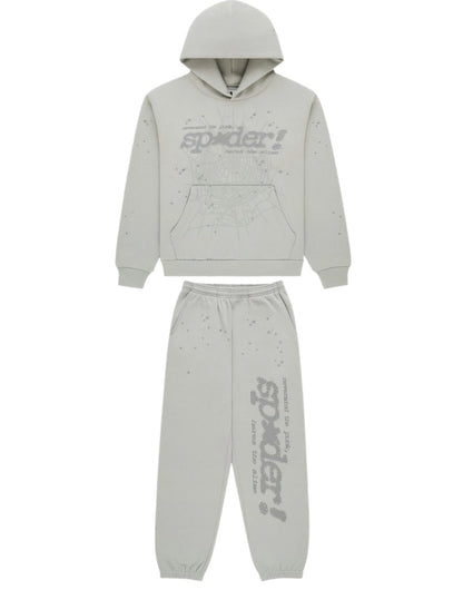 Sp5der Tonal Punk V2 Sweatsuit Grey