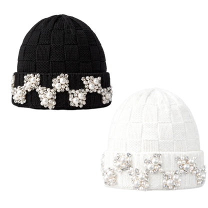 Louis Crown Obsidian Pearl Knitted Beanie