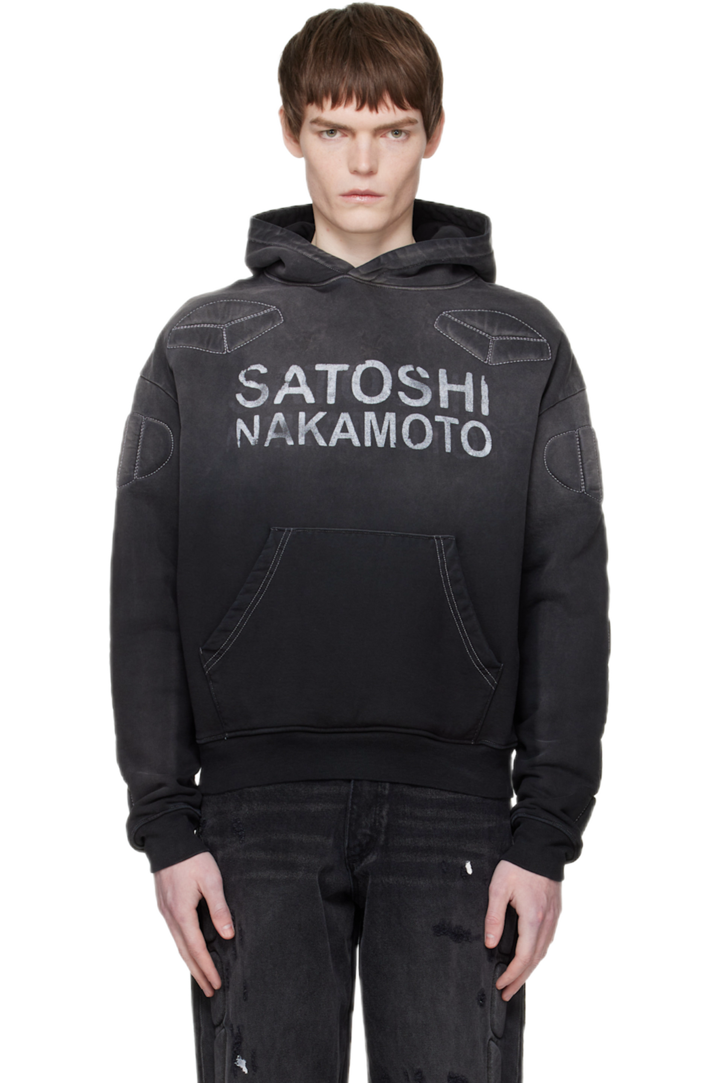 Satoshi Nakamoto Moto Hoodie Washed Black