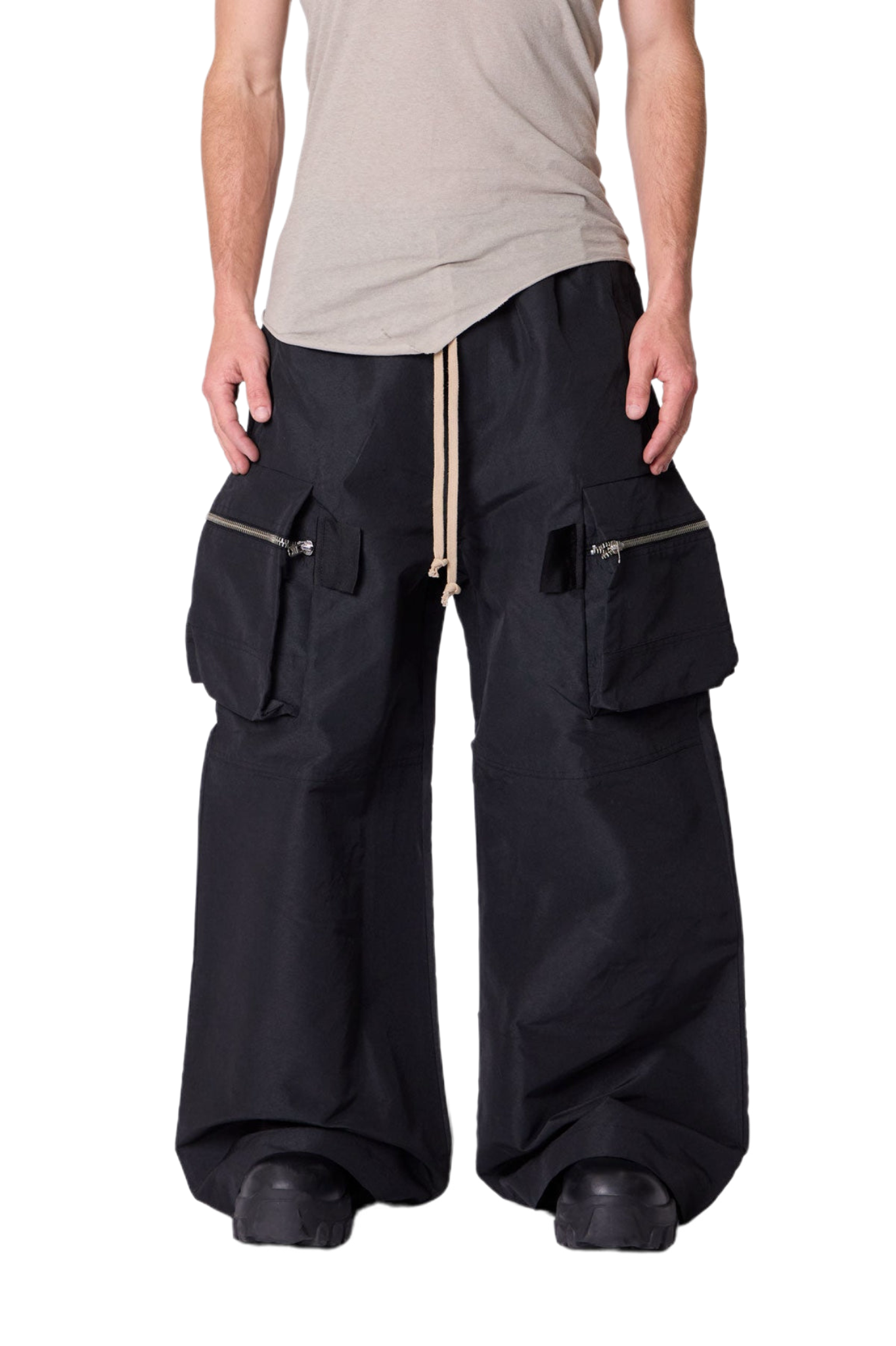 MNML Zip Cargo Pocket Rave Pants Black
