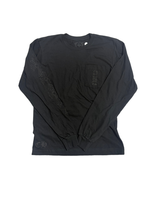 Chrome Hearts Miami Cemetery Vertical Logo Long Sleeve Black