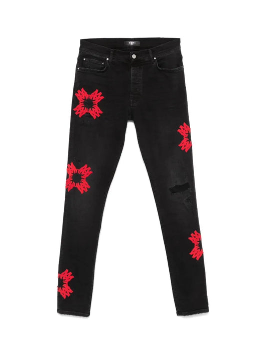Amiri Jeans Black MX1 MA Quad Applique Red Patch
