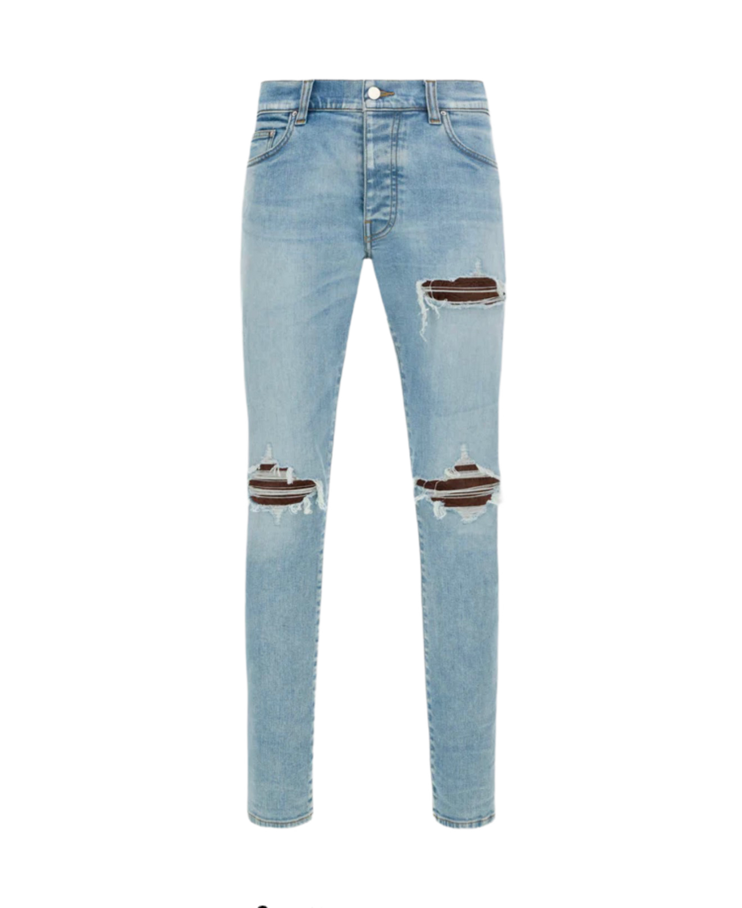 Amiri Jeans MX1 Croc Leather Aged Indigo