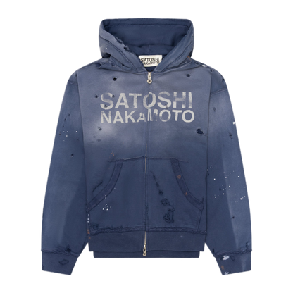 Satoshi Nakamoto Luke Fleece Zip-Up Blue