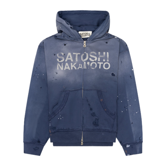 Satoshi Nakamoto Luke Fleece Zip-Up Blue