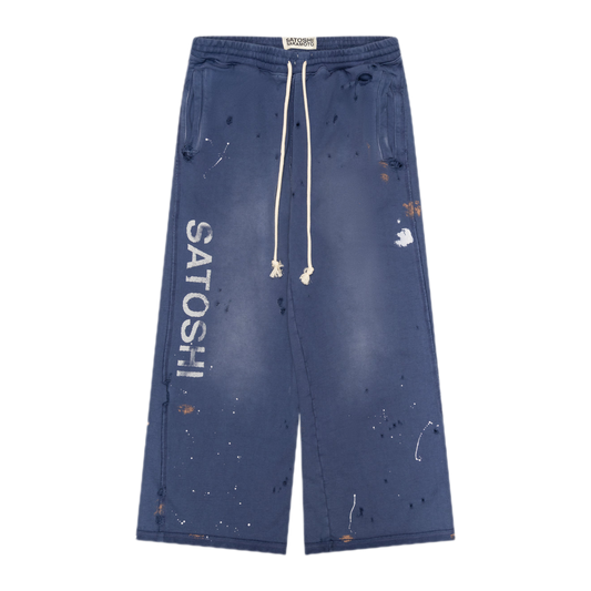 Satoshi Nakamoto Luke Fleece Sweatpants Blue