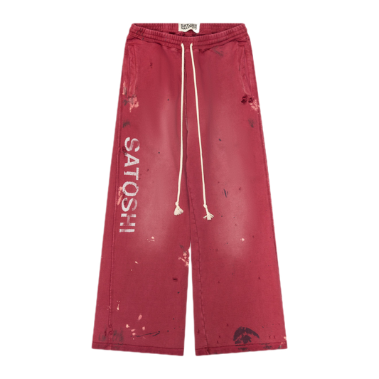 Satoshi Nakamoto Luke Fleece Sweatpants Red