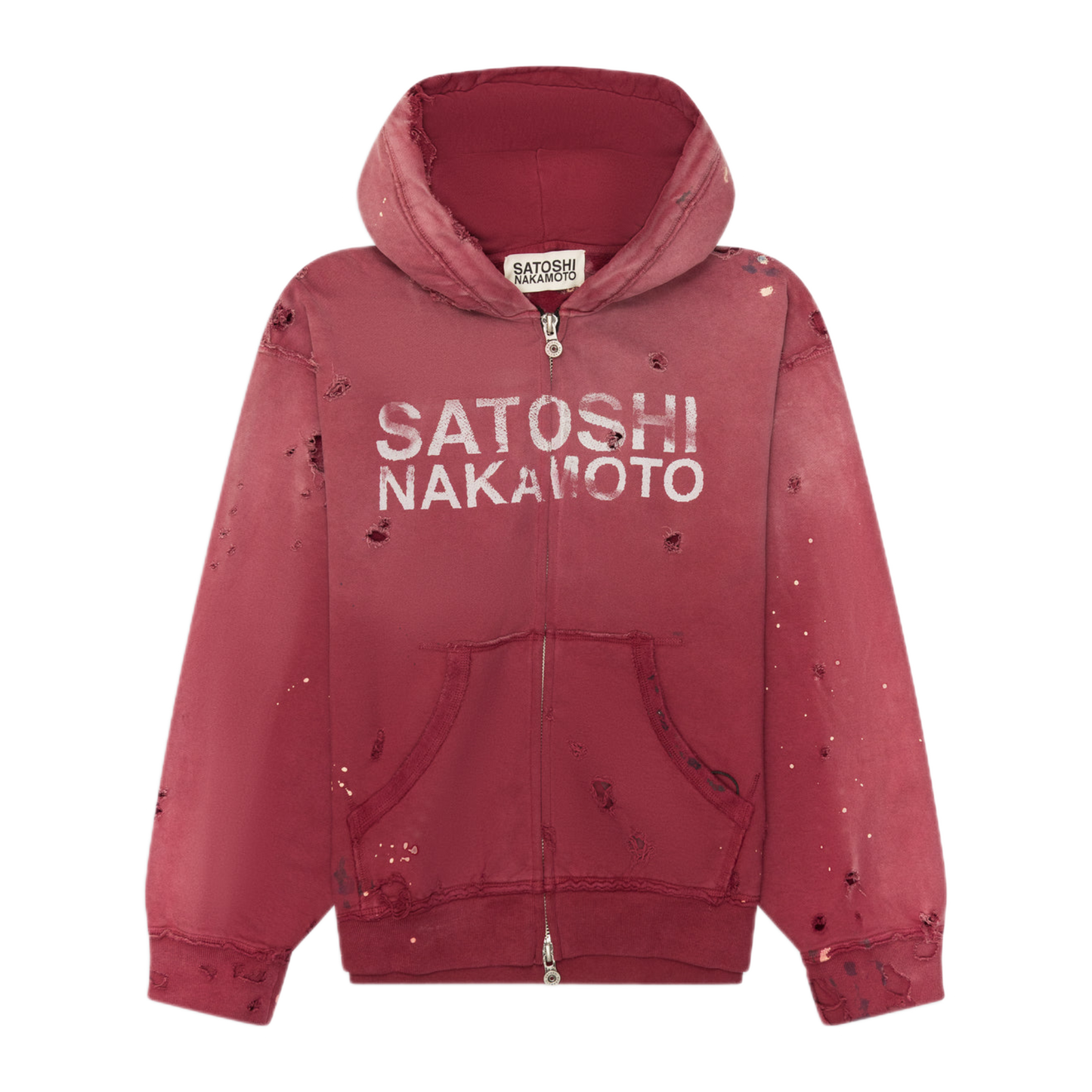 Satoshi Nakamoto Luke Fleece Zip-Up Red