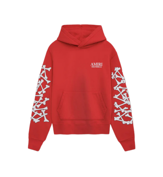 Amiri Bones Stacked Hoodie Red