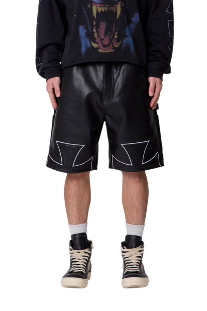 MNML Baggy Iron Cross Shorts Black