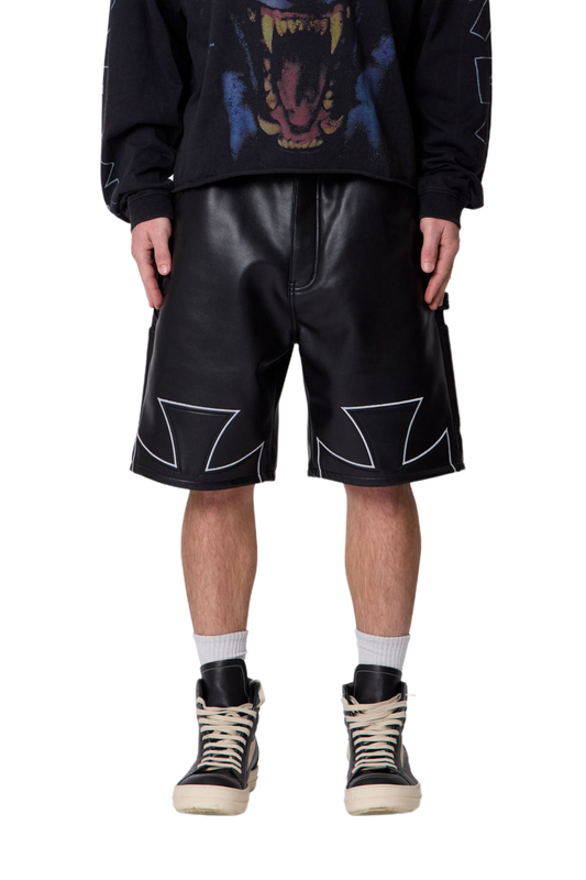 MNML Baggy Iron Cross Shorts Black