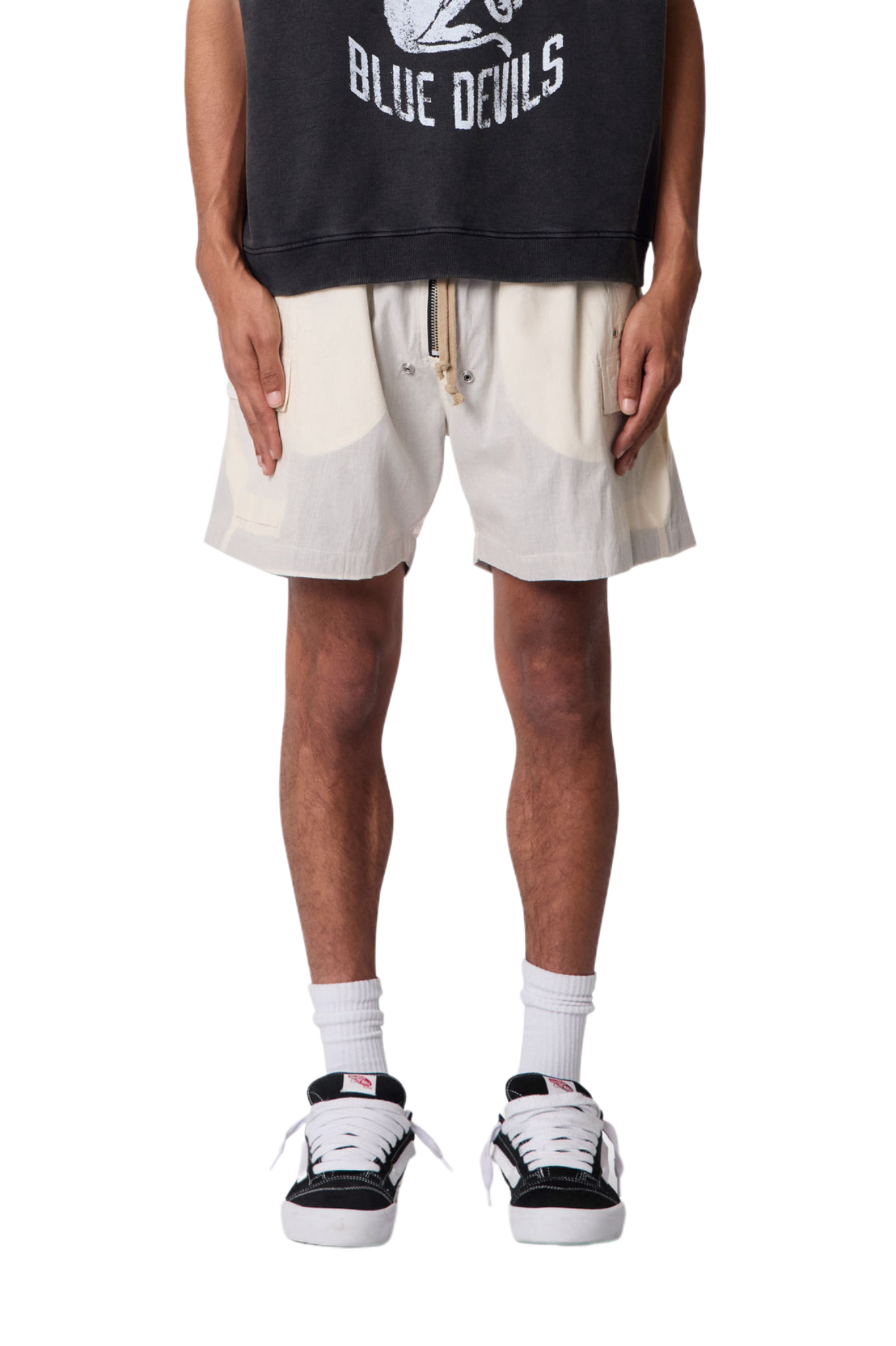 MNML Mesh Mud Cargo Shorts Cream