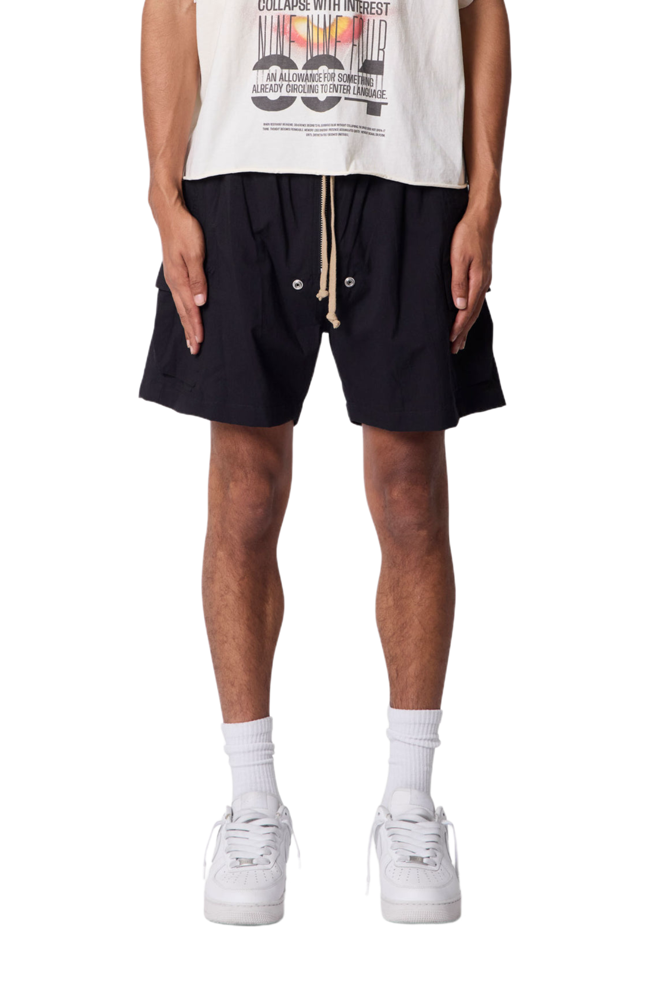 MNML Mesh Mud Cargo Shorts Black